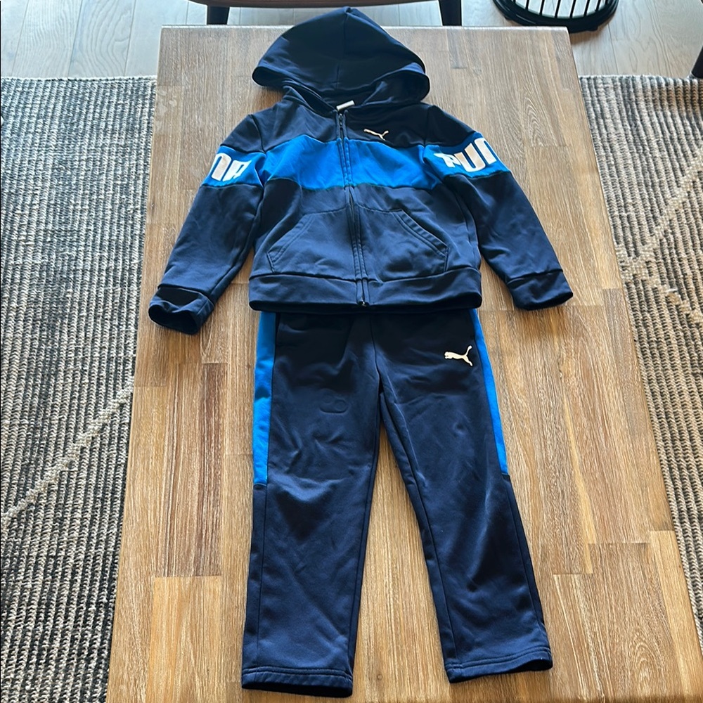 Puma Kids Navy Blue Track Pants